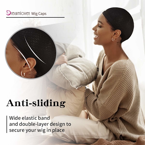 Peruknät Elastiskt Mesh, Öppen Änddesign För Långt Och Tjockt Hår, Ultra Stretch Bekväm Användning Återanvändbar Tvättbar 3-pack, Perfekt För Kostym Och