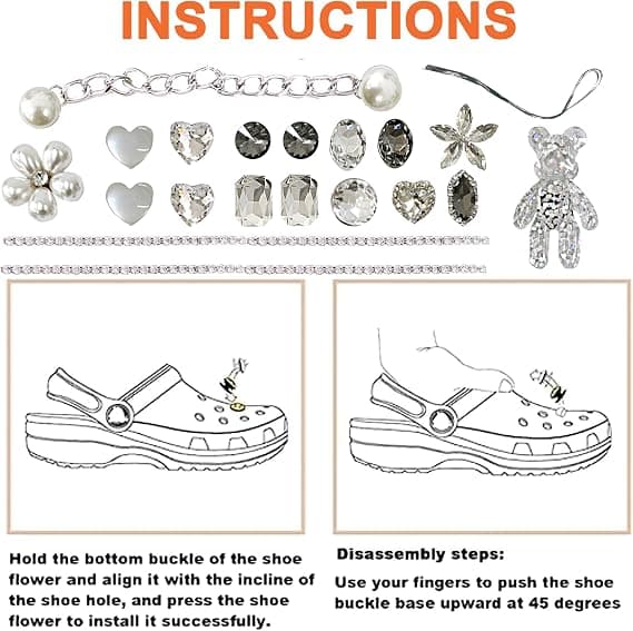 Strass Sko Blomst Tilbehør, Crocs Pins, Jibbitz, Crocs Smykker, DIY Sko Dekorationer, til Kvinder