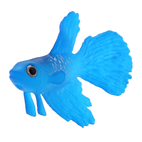 Akvarium dekoration Rolig konstgjord silikon liten fisk akvarium prydnad blå Betta fisk