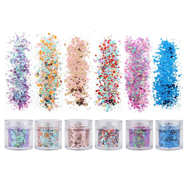 Holografiska Nagelpaljetter Iridescent Flakes För Kropp Ansikte Hår Smink, Hygienisk Tillverkning Brett Använd Blandad Färg Plastglitter