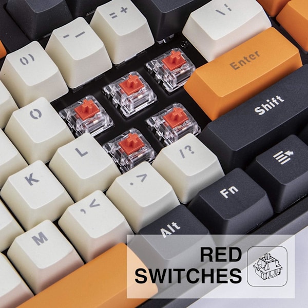 Mekaniskt tangentbord trådbundet 87-tangenters gamingtangentbord Grön axel tangentbord lämpligt för PC-spelare datorer - Svart