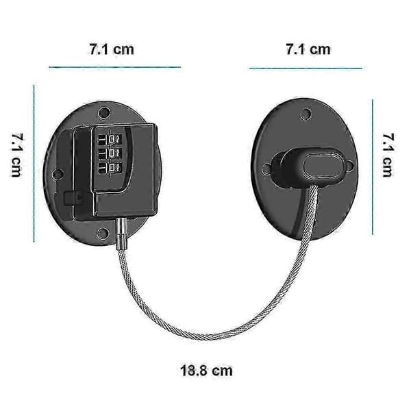 2-pack Refrigerator Lock - Heavy Duty Combination Lock for Refrigerator P20250110925[TT] Black