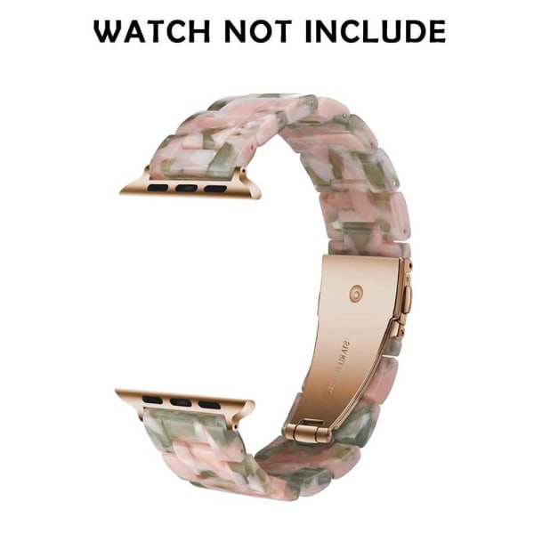 Kompatibel med Apple Watch Strap 38-40 mm / 42-44 mm Series 5/4/3/2/1, slankt resin-armbåndsudskiftningstilbehør til urbånd 42-44mm Pink green