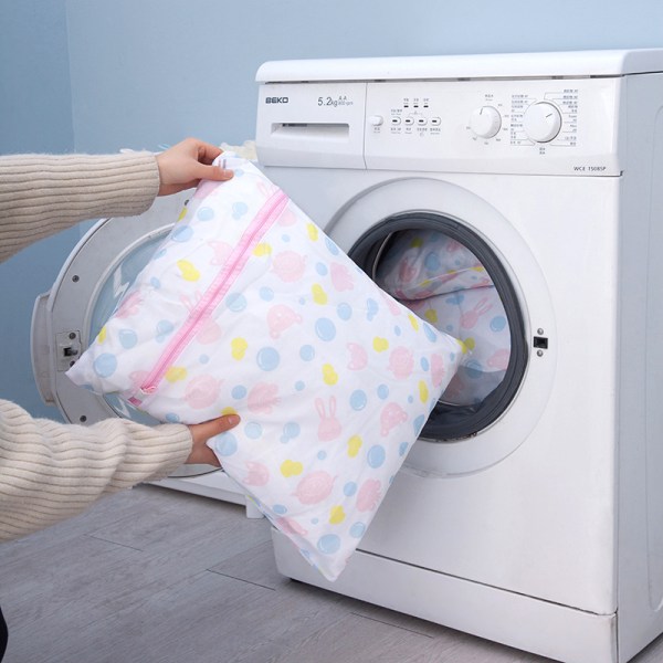 Trykt mesh vaskepose med glidelås, reiseoppbevaringspose, BH-skjorte-sokker-klær-vaskesekker for vaskemaskin