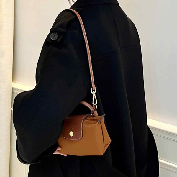 Mini Väska med Longxiang Väska mini Dumpling Väska Axelrem Icke-perforerad Retrofit Underarmsrem