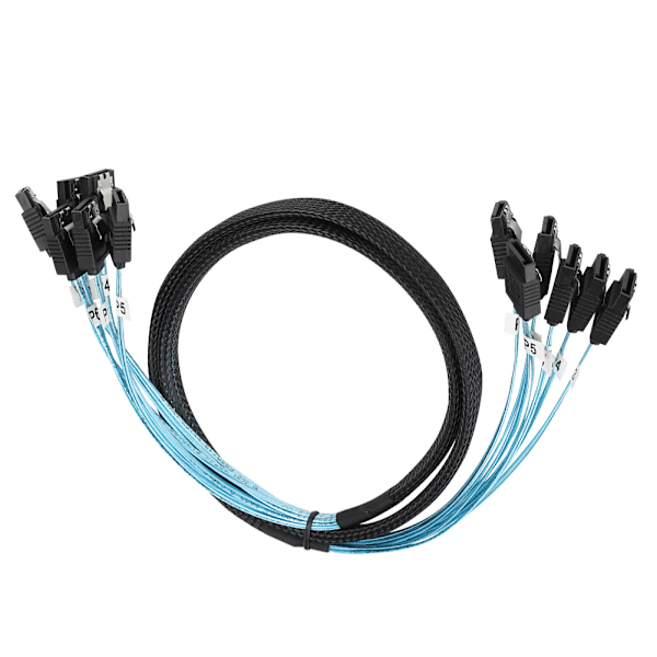 6-port 1m 6.0Gbps SATA3.0 Flätad Datorlåda Hårddisk Datakabel 6-in-6-ut