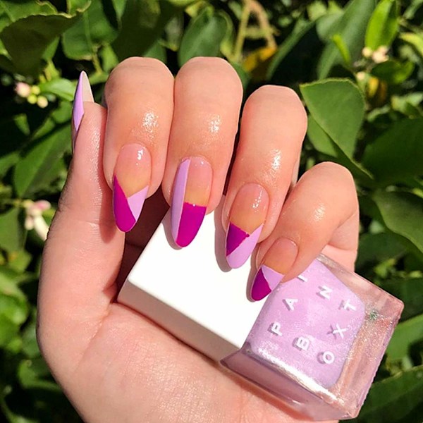 Mandelformade Naglar Medium, Fransk Manikyr Tryck På Naglar Enkel Applicering Billiga Återanvändbara Akryl Nagelkonst, Stark Vidhäftning Glitter Hot Pink Mandel