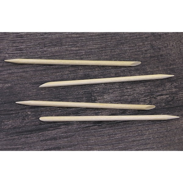 Naturligt apelsinträ, multifunktionell nagelbandspusher & precisionsspetsar, 100 st salongskvalitets manikyr- och pedikyrverktyg, 11,2 cm längd, 0,4 cm