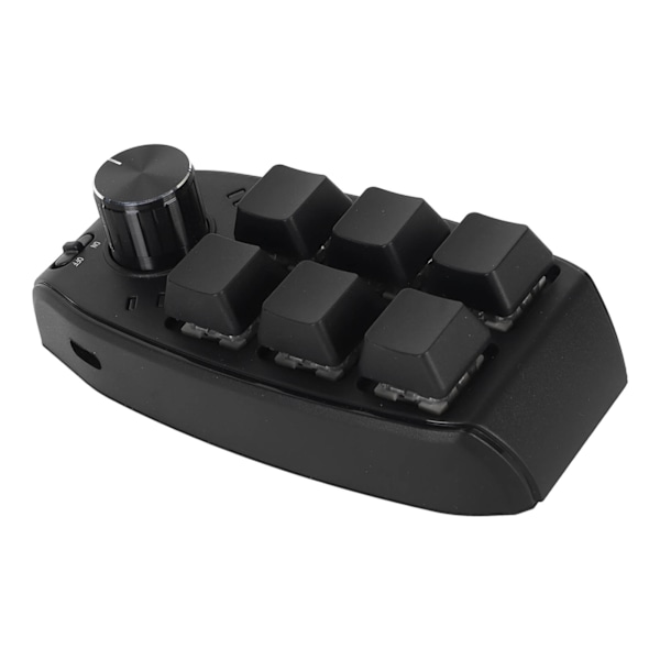 Mini Keypad 6 Tangenter 1 Vred Röd Brytare Mekanisk Plug and Play Programmerbar Keypad för Spel Kontor Media