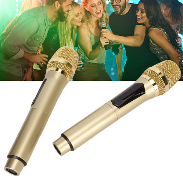 Trådlös Dynamisk Mikrofon Uppladdningsbar Automatisk Parkoppling Universell Handhållen Karaokemikrofon för Tal Bröllopsfest Sång