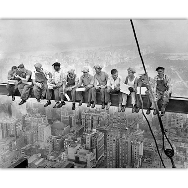 Print, stor duk, modern väggkonst för sovrum och vardagsrum, män vid lunch Bildtryck för väggar, New York lunch ovanpå en skyskrapa, print A4 31x20cm (12x8in)