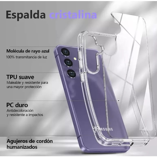 Samsung A55 5g Genomskinligt Mica Härdat Glas Skal för Samsung A55 5g
