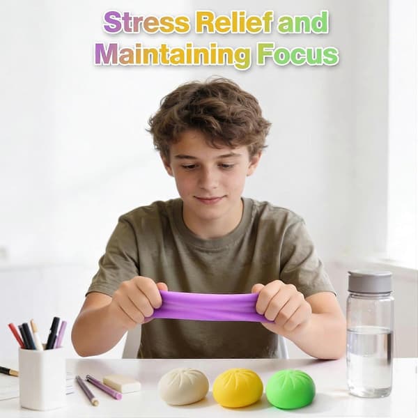 Squishy Dumpling Sensoriska Leksaker Mysterium Dumpling Squishy Stressavlastning Fidget Påskpresenter för Barn & Vuxna Ångestlindring Kläm Purple