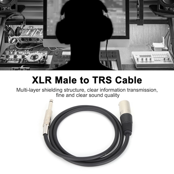 6,35 mm XLR Hane till TRS Jack Mikrofonlinje Mikrofonljudkabel för Mikrofoner Högtalare Scen DJXLR Hona 0,5 m