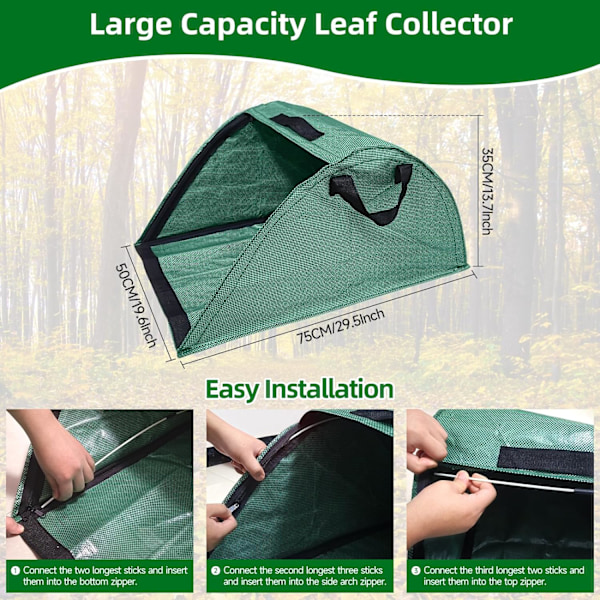 Leaf Collector Leaf Bag Chute, Bærbare Pop Up Leaf Bags Havetaske Leaf Bags Genanvendelige, Foldelig Stofbakke Bladopsamlingsværktøj Løvlader, Genanvendelig