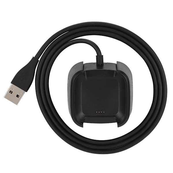 Mini Portabel Klockladdningsbas Klockladdare för Fitbit Versa Klocka Svart för Resor