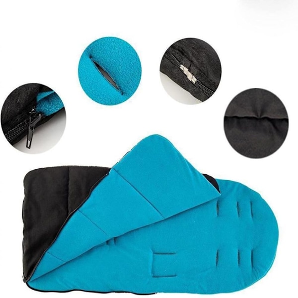 Väderbeständig Åkpåse för Baby, Mjuk Coral Fleece-foder Mysig Komfort Fotmuff För Universal Design Barnvagnar