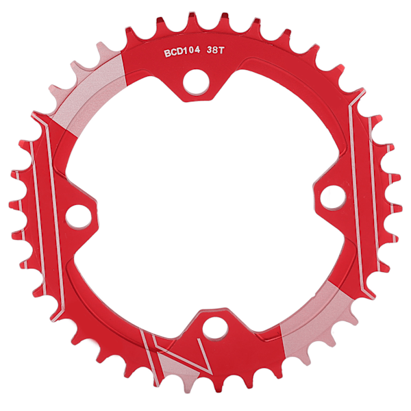 Lebycle 104mm BCD terrengsykkel smal bred kjedekrans i aluminiumlegering 38T smal bred enkel kjedekrans 38T rød