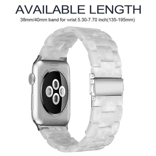 Kompatibel med Apple Watch-rem 38-40mm / 42-44mm Serie 5/4/3/2/1, Slank Resin Håndleddsbånd Erstatningsurrem Tilbehør