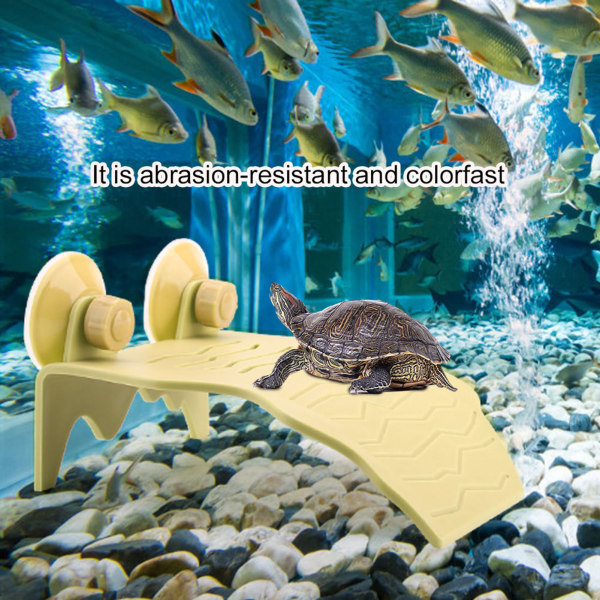 Plast turtle basking plattform akvarium fisketank klatring flytende øy (gul, L)