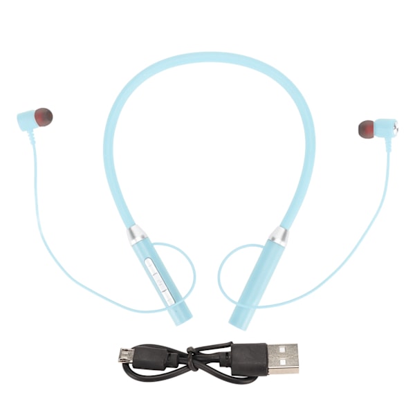 Neckband-hörlurar Trådlös Bluetooth 5.2 IPX5 Vattentät Stereo Ergonomisk Förbättrad Bas Neckband Magnetiska Hörlurar Blå