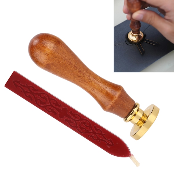 Sigillstämpelset med vax, transparent mönster, enkelhet, gör-det-själv, klassiskt förseglingssats för kuvert, inbjudningar, bröllopsdekoration, vinröd ros