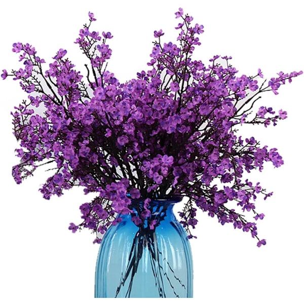 Hengityskangaskangas tekokukat 6 nippua eurooppalaiset tekosilkkikasvit Sisustus Hääjuhlakoristelukimppuja Real Touch Tee-se-itse kotipuutarha (syksy) Purple-6pcs