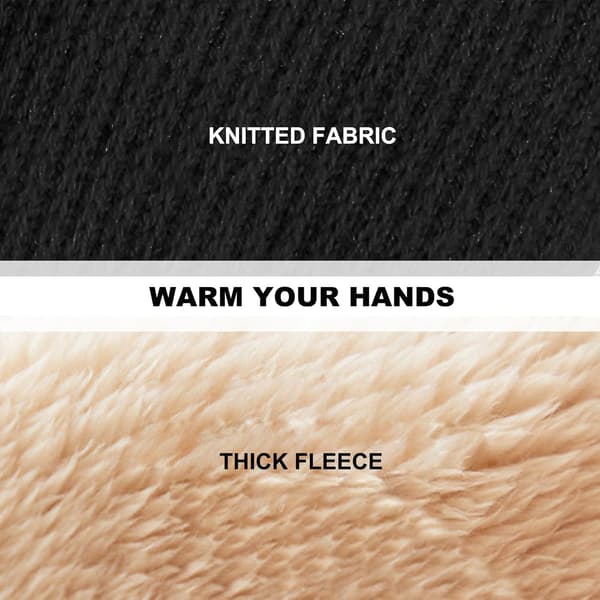 Women's Winter Warm Gloves, with Thick Knitted Fleece Lining, Soft and Warm