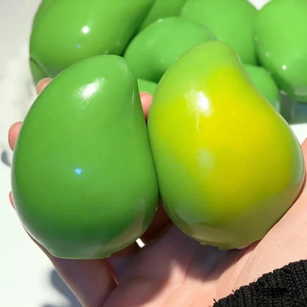 1 stk. håndlavet blød mango stressklemmelegetøj farveskiftende blød mango fingerspidsbold ASMR sensorisk stressaflastningslegetøj one-size