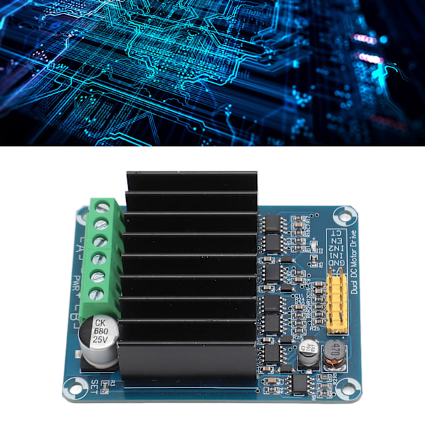 Motordrivmodul 0‑30A Dubbelkanal H-brygga Reversibel PWM Hastighetskontroll DC Motordrivkort DC5‑12V