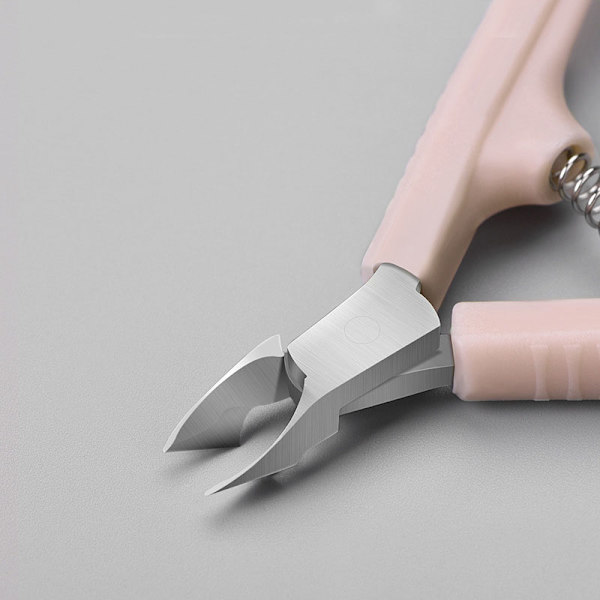Negleklipper til tykke og indgroede tånegle，Professionel paronychia Tånegleklipperværktøj, tånegleklipper i rustfrit stål med gummi pink