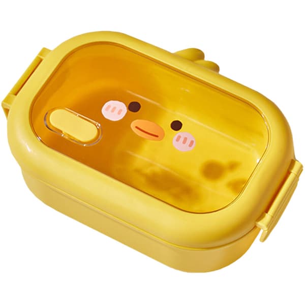 Bento matboks liten gul and termisk matbeholder i rustfritt stål for kontoret