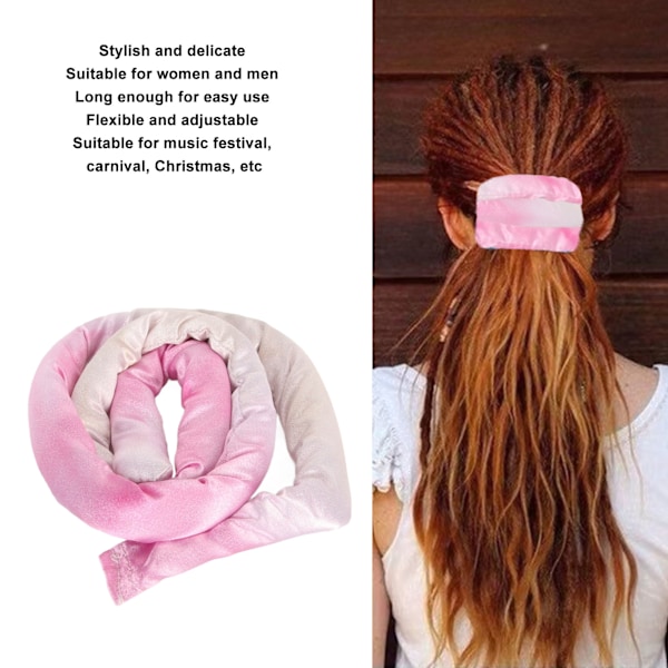 Spiral Lock Hårstrik Tie Dye Rosa Menn Kvinner Bøyelig Dreadlocks Hårstrik Hestehaleholder Tilbehør