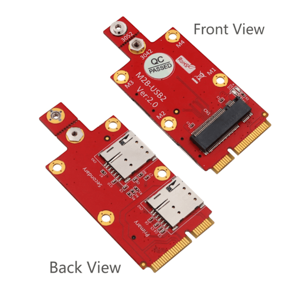 M.2 till Mini PCIE Adapter Konverter Dubbel NANO SIM-kortplats med M2 Skruvmejselsats
