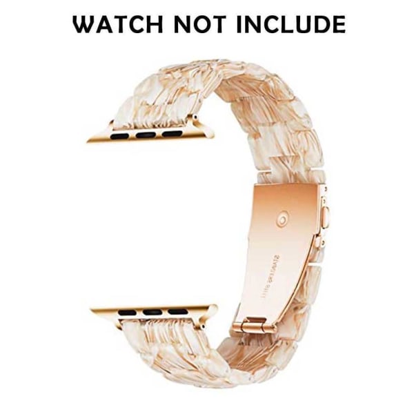 Kompatibel med Apple Watch Strap 38-40 mm / 42-44 mm Series 5/4/3/2/1, slankt resin-armbåndsudskiftningstilbehør til urbånd 42-44mm Silk white
