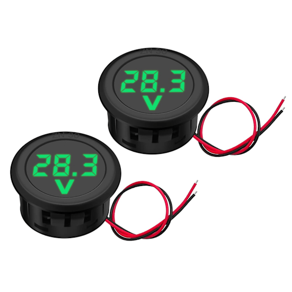 Set med 2 digitala voltmetertestare, LED-display, DC 5 ~ 100 V, LED, Svart