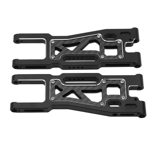 2 st RC Bakre Svingarm Aluminiumlegering Kolfiber Hög Hållfasthet RC Bil Bakre Fjädringsarm för Traxxas Sledge 1/8 Svart