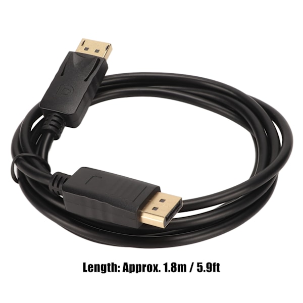 DisplayPort till DisplayPort-kabel 4K Fördröjningsfri DP till DP Adapterkabel för PC TV Monitor Projektor 1,8m