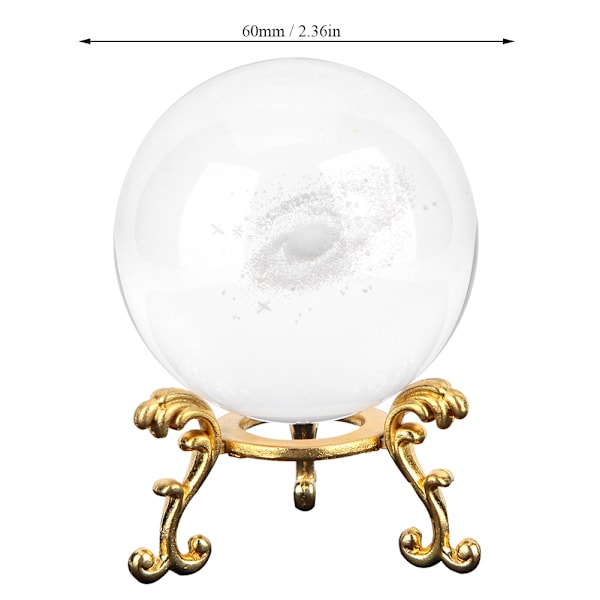 60mm K9 Crystal Photography Prop Decoration Art Decor Crystal Ball(Golden Metal Base)