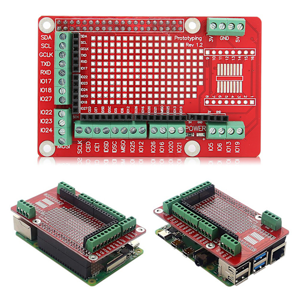 Multifunktionell expansionskortmodul för Raspberry Pi 4:e generationens prototyp