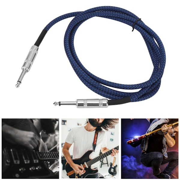1/4 tums kabel Gitarrkabel Bas Brusreducering Flätad skärmning 6,35 mm Instrumentkabel för Elektrisk Gitarrförstärkare 1,8 m/5,9 fot