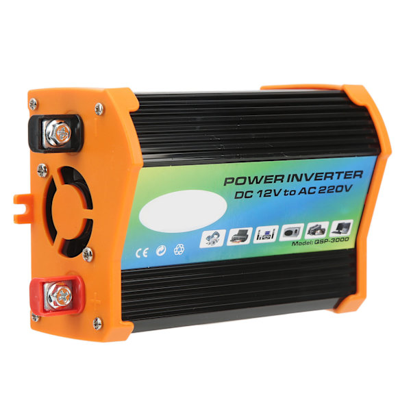 300W Modifierad Sinusvåg Bilinverter DC 12V till AC 220V Bilkraftinverter med Dubbla USB-Portar för Utomhusresor Svart