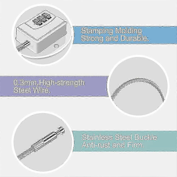 2-pack Refrigerator Lock - Heavy Duty Combination Lock for Refrigerator P20250110925[TT] White