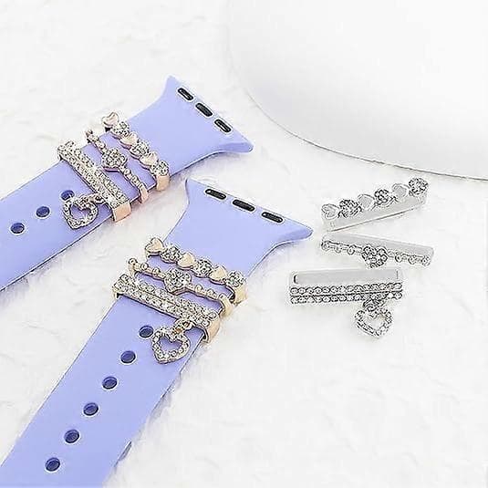 Urrem Charms Sæt, Chic Elegante Sten Diamant Armbånd Tilbehør (Ingen Rem)-Blå Sten-Guld[TT]