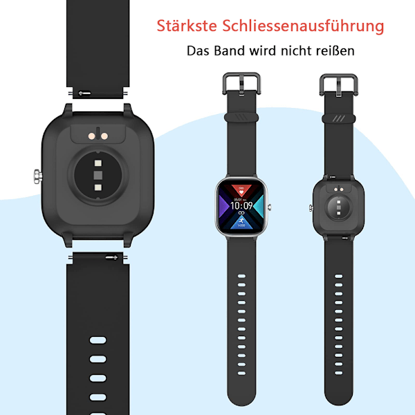 Personlig Fitness Smartklocka, Stor Pekskärm Bluetooth Smartklocka för Hälsomätning, Vattentäta Aktivitetsmätare Perfekt Gåva för Män