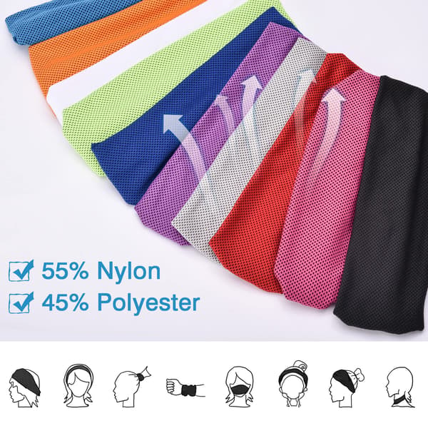 4 pcs Sweatband Headband, Cooling Sweat-Wicking Headband
