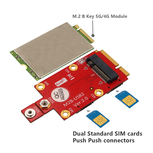 M.2 till Mini PCIE Adapter Konverter Dubbel NANO SIM-kortplats med M2 Skruvmejselsats