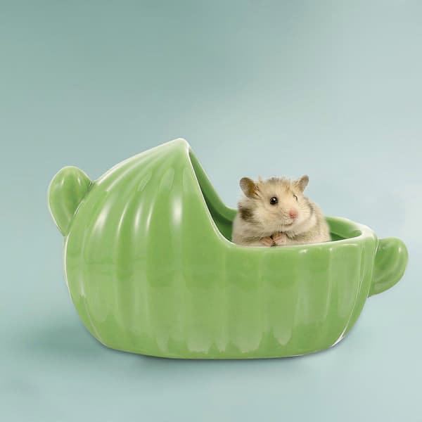Keramisk Hamsterbadekar Marsvin Baderom Lite Hamster Sandrom [TT] 14X8,5cm Grön