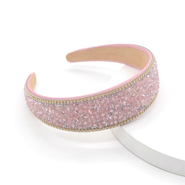 Pink Rhinestone Pandebånd Krystal Krone Hår Tilbehør til Bryllup Gallafest [TT]