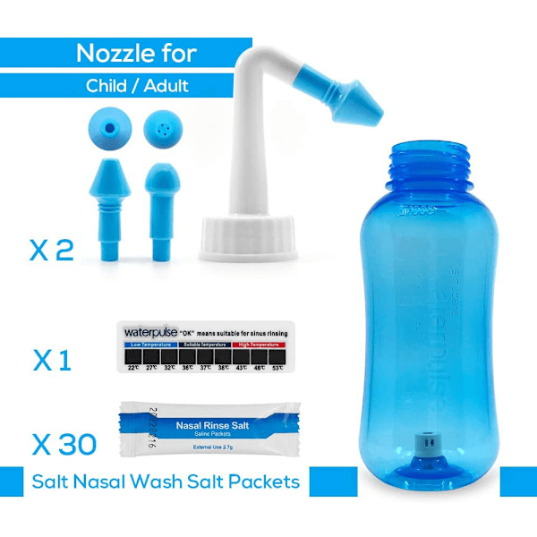 Transparent Neti Pot för Sinuslindring, Professionell Design BPA-fri Trycksköljning, Lättanvänt Nässköljningssystem, Ger Lindring från Nästäppa